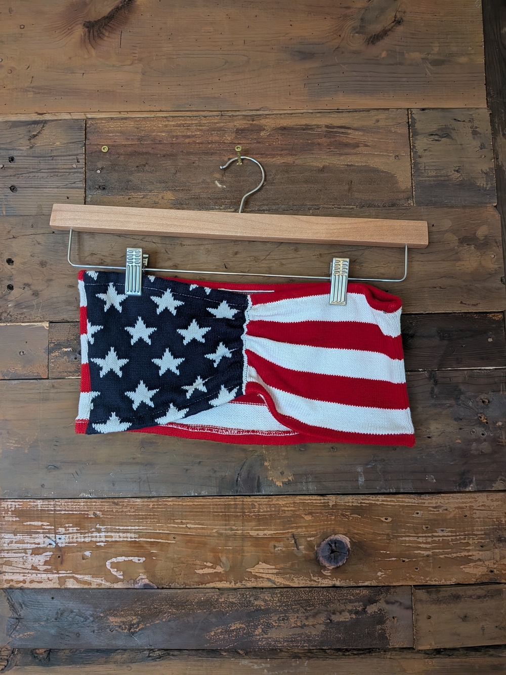 Vintage Beverly Hills American Flag Knit Bandeau Top